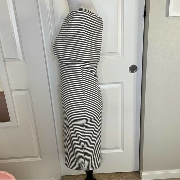 Goodnight Macaroon Striped Off The Shoulder Barbiecore Pin Up Style Dress S - Picture 3 of 14